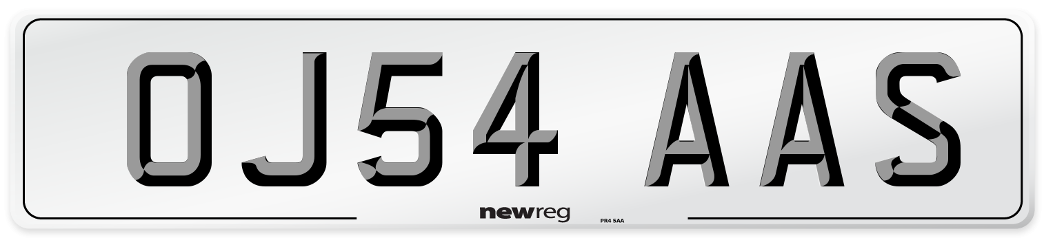 OJ54 AAS Number Plate from New Reg